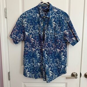 Tommy Bahama Men's Tide Pool Palms Stretch-Cotton Camp Shirt Old Royal